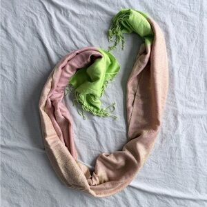 Elegant Pink and Green Scarf